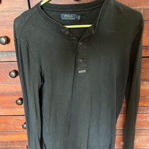 Ralph Lauren Black Long Sleeve Men's Henley